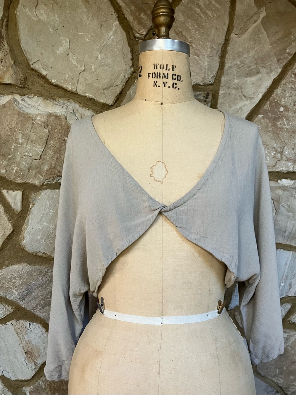 Nasty Gal Gray Twist-Front Crop Top - Swim/Occasion